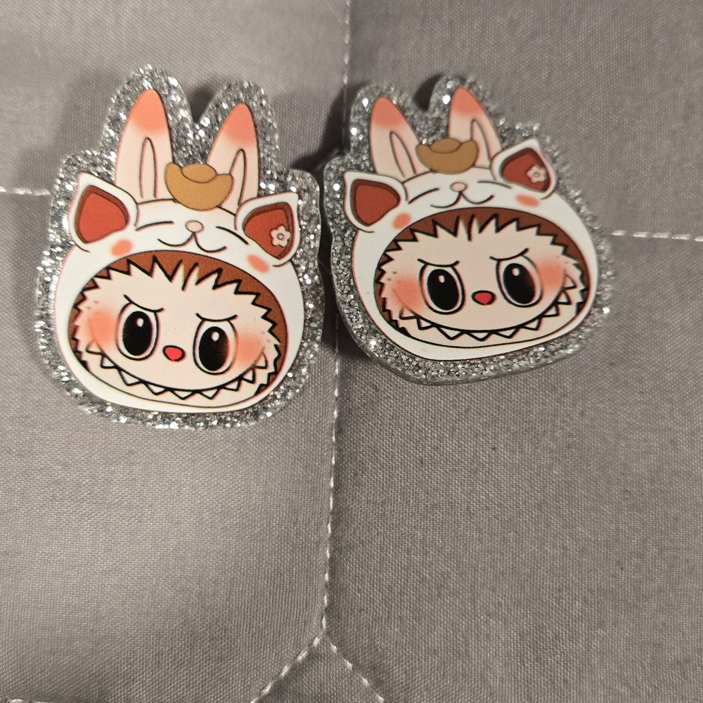 Cute Animal Labubu Face Acrylic Pins